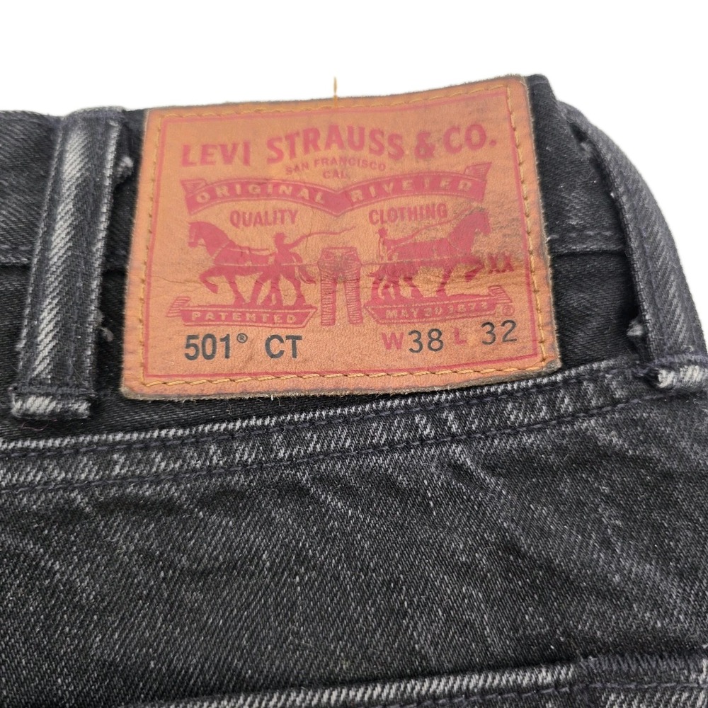 Levi's 501 CT Custom Tapered Jeans Denim Men's Size 38x32 Button Fly Black City